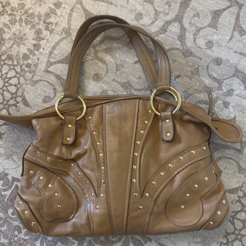 Le Bulga Tan Leather Handbag